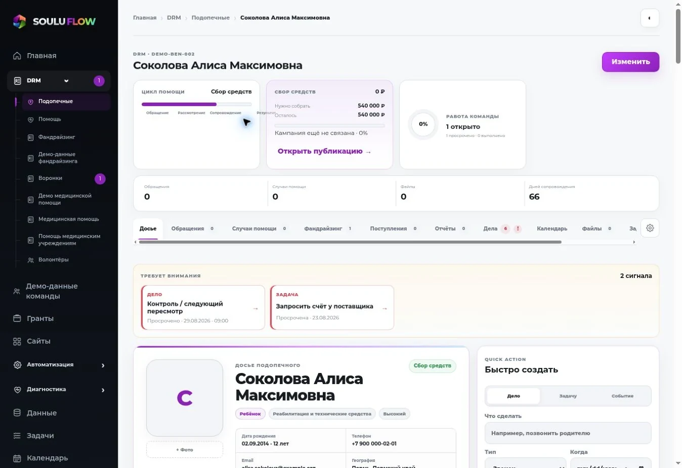 SOULU FLOW NKO — досье подопечного